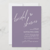 Invitation de douche nuptiale minimaliste pourpre  (Devant)