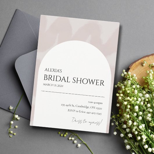 Invitation de douche nuptiale moderne Chic Arch Ne