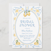 Invitation de douche nuptiale moderne citron bleu  (Devant)