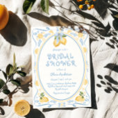 Invitation de douche nuptiale moderne citron bleu 