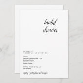 Invitation de douche nuptiale moderne et minimalis (Devant / Derrière)