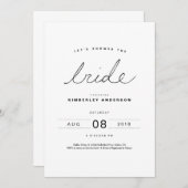 Invitation de douche nuptiale moderne et simple (Devant / Derrière)