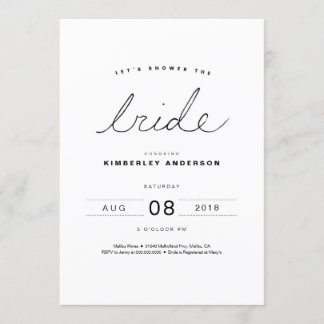 Invitation de douche nuptiale moderne et simple