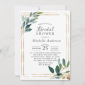 Invitation de douche nuptiale moderne Eucaliptus G (Devant)