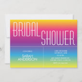 Invitation de douche nuptiale moderne Rainbow Grad (Devant)