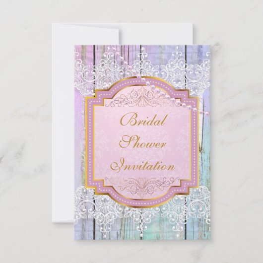 Invitation de douche nuptiale Monnaie bleu & dente (Devant)
