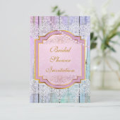 Invitation de douche nuptiale Monnaie bleu & dente (Debout devant)