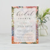 Invitation de douche nuptiale multicolore Florale (Debout devant)