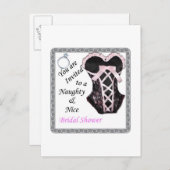 invitation de douche nuptiale - Naughty & Nice ros (Devant / Derrière)