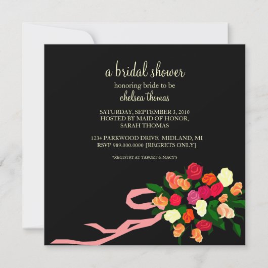 Invitation de douche nuptiale [Noir] (Devant)