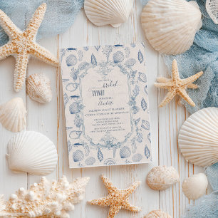 Invitation de douche nuptiale océan toile bleue