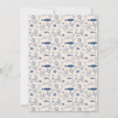 Invitation de douche nuptiale océan toile bleue (Dos)