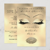 Invitation de douche nuptiale Oeil or Faux Lèvres  (Devant / Derrière)