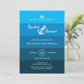 Invitation de douche nuptiale Ombre Ancres nautiqu (Debout devant)