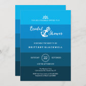 Invitation de douche nuptiale Ombre Ancres nautiqu (Devant / Derrière)