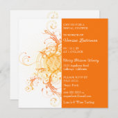 Invitation de douche nuptiale orange moderne (Devant / Derrière)