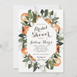 Invitation de douche nuptiale orange, nuptiale du