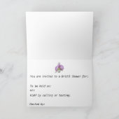 Invitation de douche nuptiale Orchidées violettes (Intérieur)