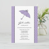 Invitation de douche nuptiale parapluie violet (Debout devant)