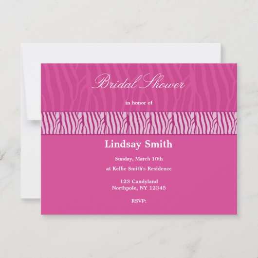 Invitation de douche nuptiale parfaitement rose (Devant)