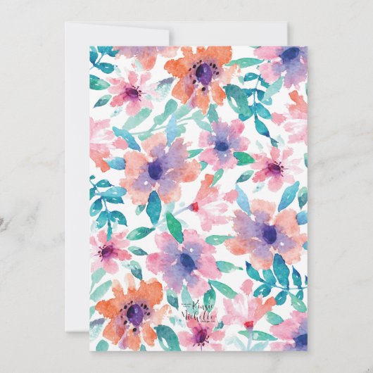 Invitation de douche nuptiale - Paris, Floral (Dos)