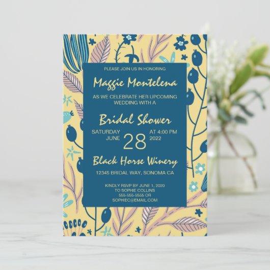 Invitation de douche nuptiale peinte moderne (Debout devant)