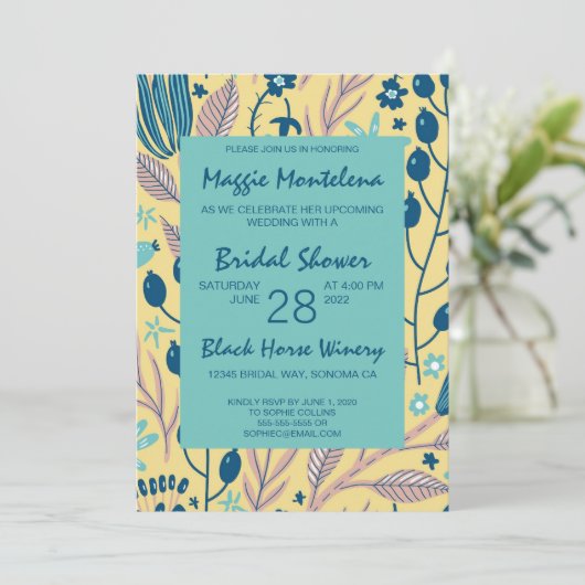 Invitation de douche nuptiale peinte moderne (Debout devant)