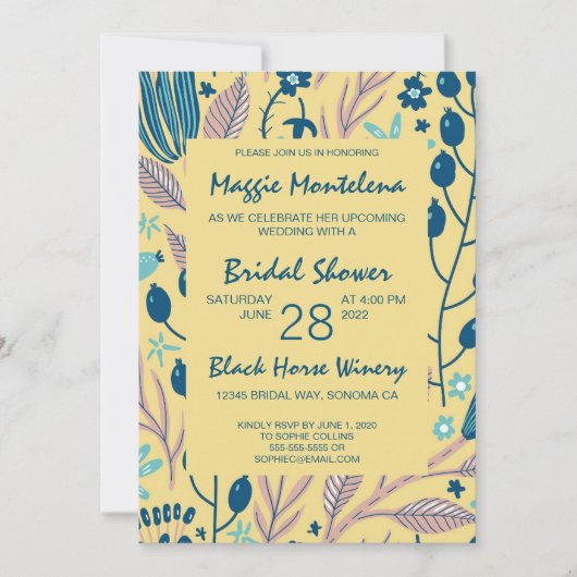 Invitation de douche nuptiale peinte moderne (Devant)