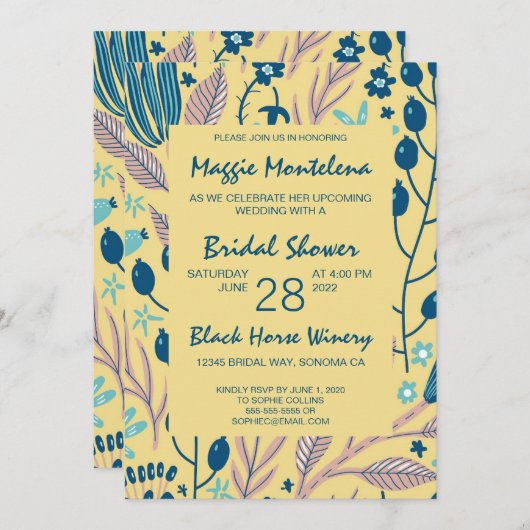 Invitation de douche nuptiale peinte moderne (Devant / Derrière)