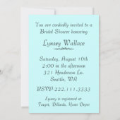 Invitation de douche nuptiale personnalisable (Dos)