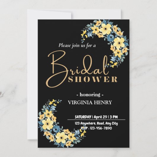 Invitation de douche nuptiale personnalisée (Devant)