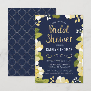 Invitation de douche nuptiale, Personnaliser Flora