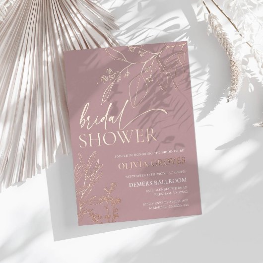 Invitation de douche nuptiale Pink Gold Foil