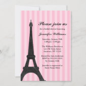 Invitation de douche nuptiale Pink Stripe Paris (Devant)