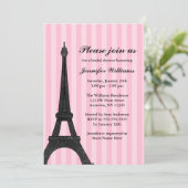 Invitation de douche nuptiale Pink Stripe Paris (Debout devant)