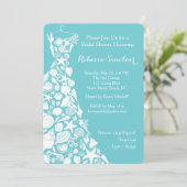 Invitation de douche nuptiale, plage, robe de coqu (Debout devant)