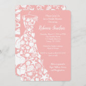 Invitation de douche nuptiale, plage, robe de coqu (Devant / Derrière)