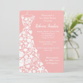 Invitation de douche nuptiale, plage, robe de coqu (Debout devant)