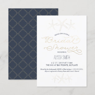 Invitation de douche nuptiale - Plage, Starfish, O
