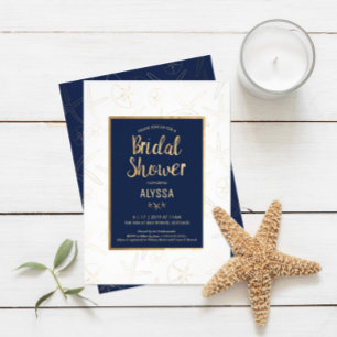 Invitation de douche nuptiale, plage, Starfish or