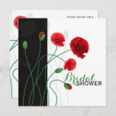Invitation de douche nuptiale | Poppies rouges (Devant / Derrière)