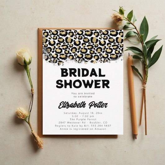 Invitation de douche nuptiale Poster de animal d'o