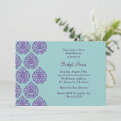 Invitation de douche nuptiale pourpre/turquoise (Debout devant)