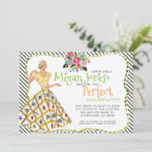 Invitation de douche nuptiale | Rétro femme au foy (Debout devant)