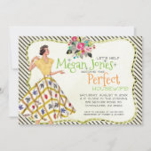 Invitation de douche nuptiale | Rétro femme au foy (Devant)