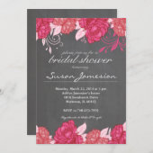 Invitation de douche nuptiale rose aquarelle (Devant / Derrière)