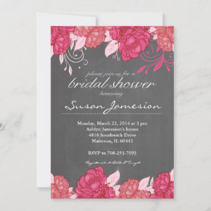 Invitation de douche nuptiale rose aquarelle