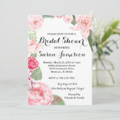 Invitation de douche nuptiale rose aquarelle (Debout devant)