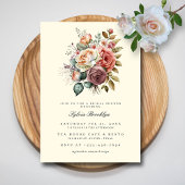 Invitation de douche nuptiale Rose aquarelle délic