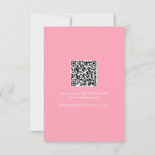 Invitation de douche nuptiale rose avec code QR (Dos)